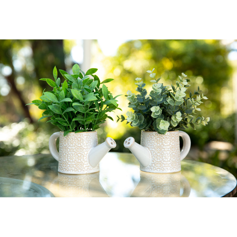 7'' Faux Plant in Ceramic Planter