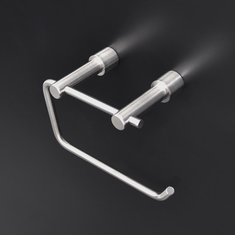 Minimal Wall Mount Toilet Paper Holder, Brushed Stainless Steel