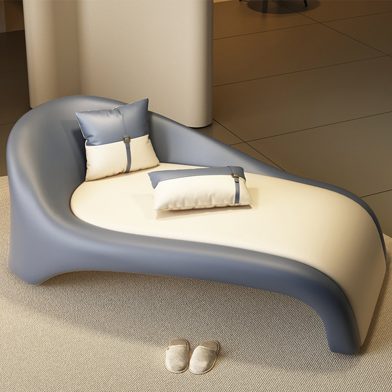 Méridienne incurvée Minimalist Creative, Bleu / Beige, Orienté à gauche (vu de face)