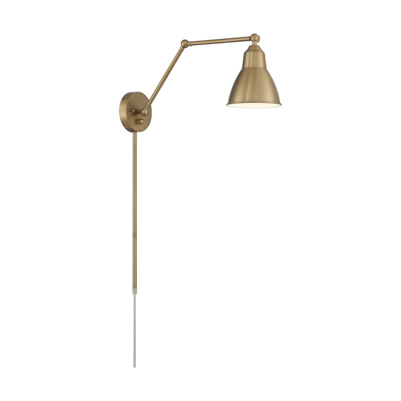 Bras pivotant avec une lumière à brancher, Bronze brillant