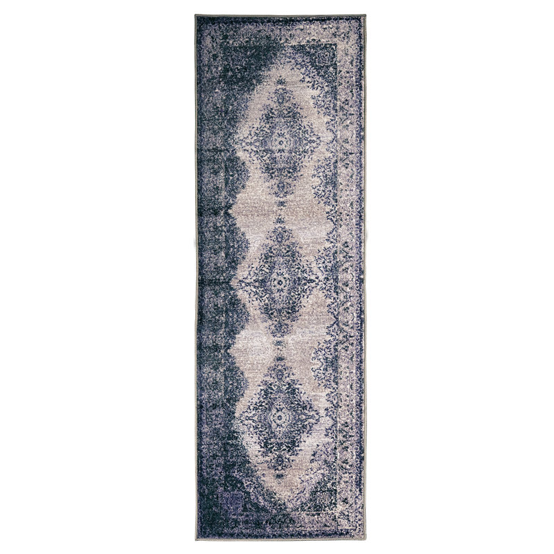 Tapis intérieur lavable 100% nylon Eldwin Myles, Tapis de couloir 2 pi 7 po x 8 pi