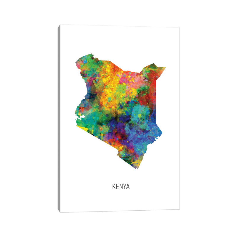 MTO3007-Carte du Kenya, H 12 po x l 8 po x P 0,75 po