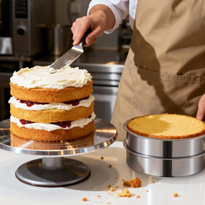 Set of 4 Stainless Steel 8 Inch Round Cake Pans, 2" Deep Straight Side Layer Cake Baking Pans for Oven Air Fryer