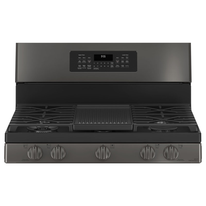 GE Profile™ 30" Sealed Burners Double Oven, Black