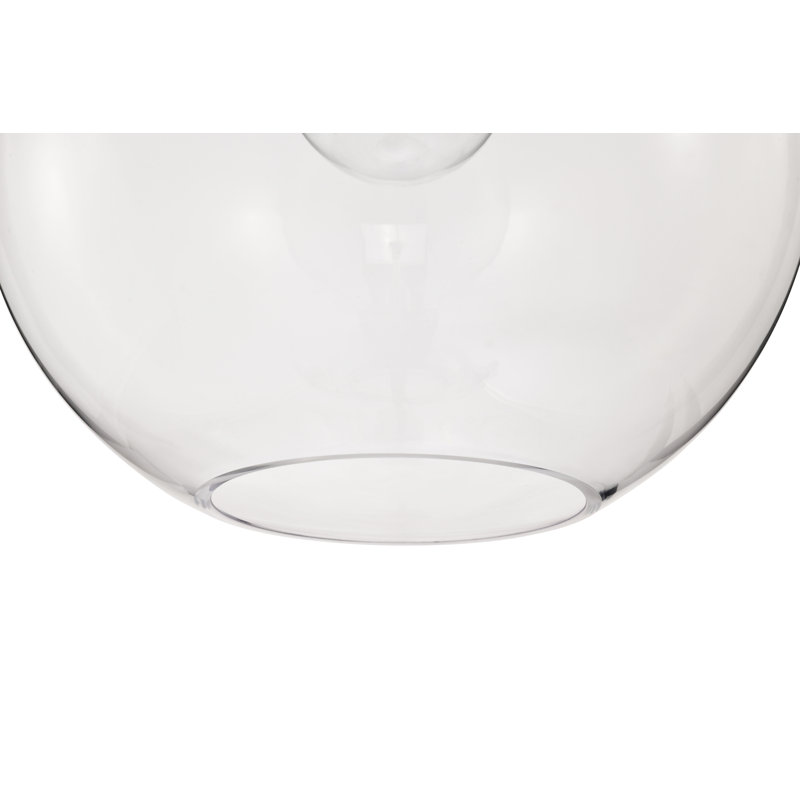 Luminaire suspendu sphère en verre à intensité variable 1 lumière Dawson, Noir mat