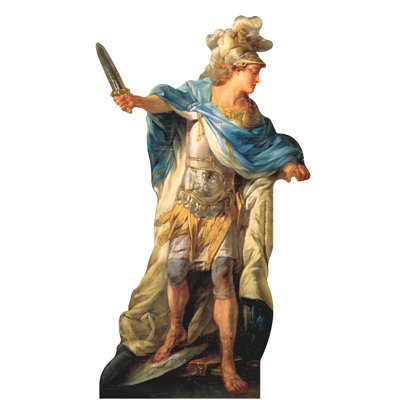 «Alexander The Great Macedonia», ancien roi grec en carton debout