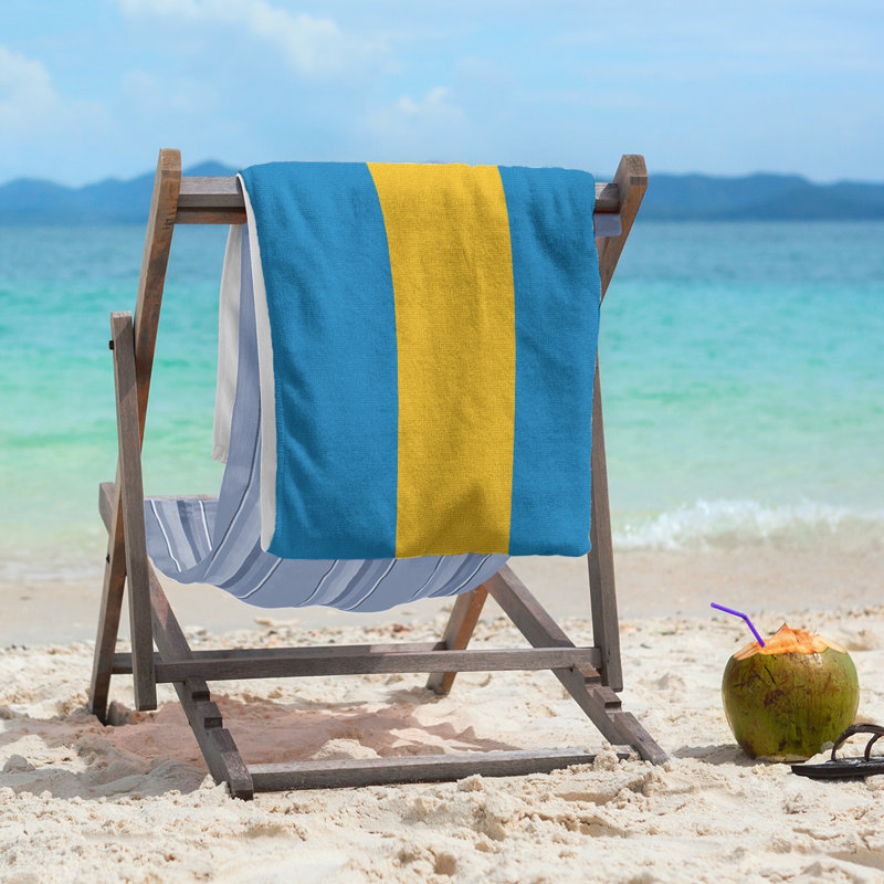 Beach Towel, Powder Blue/Gold