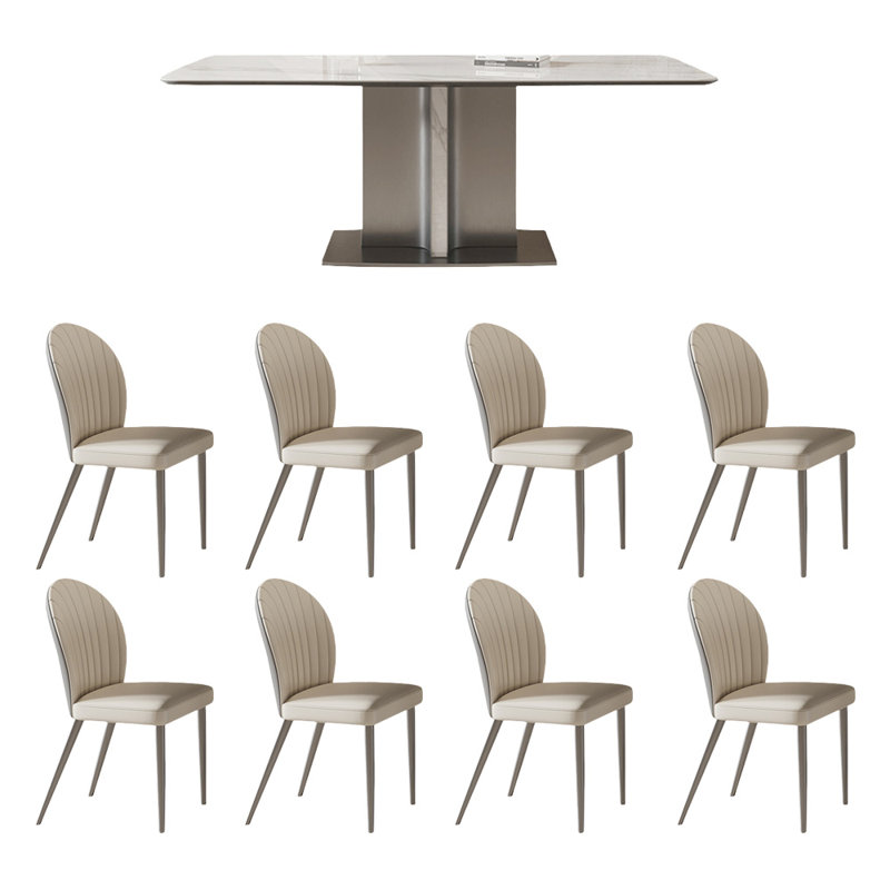 Ensemble de table et chaises de salle à manger au design innovant, 9
