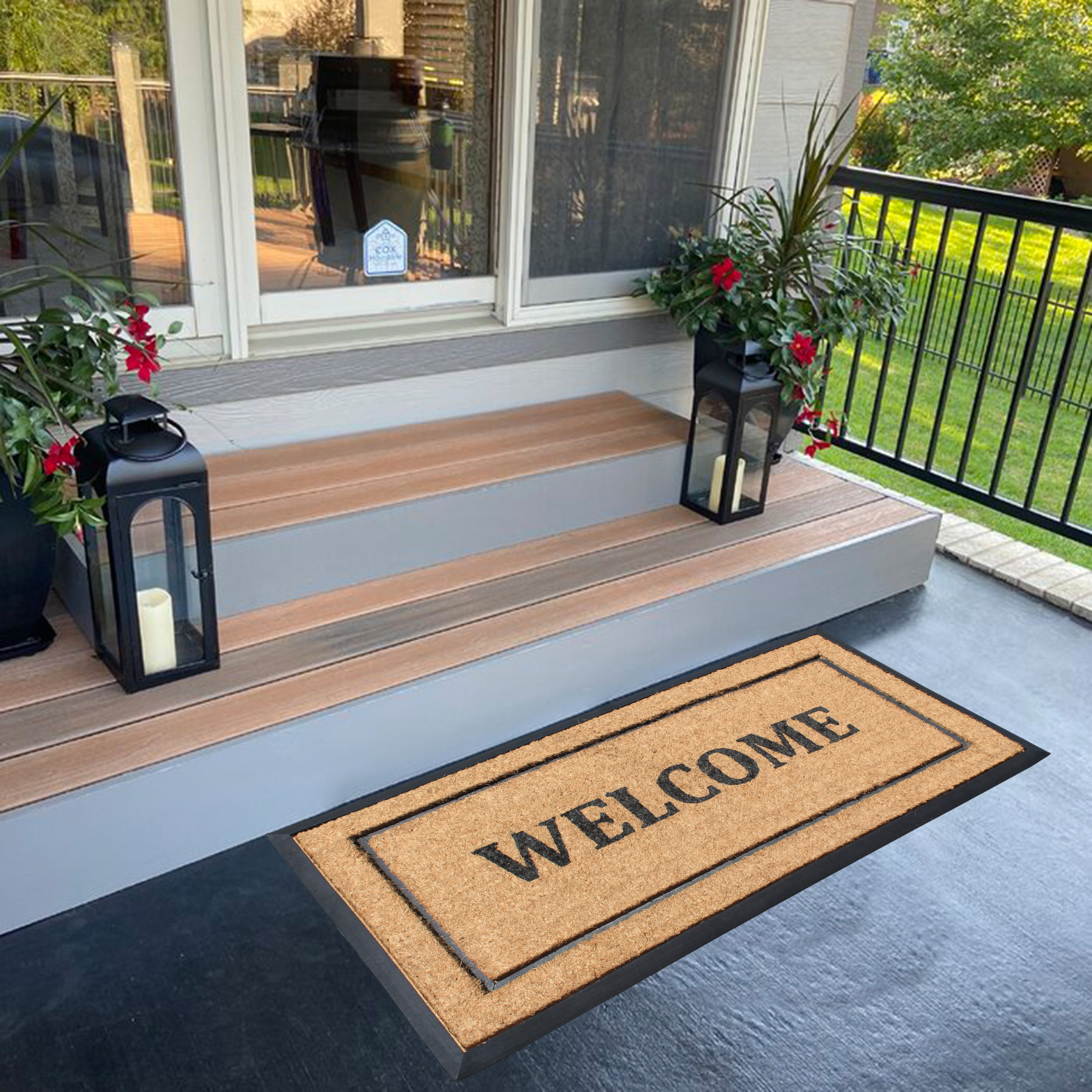 Latitude Run® Rosley NonSlip Outdoor Door Mat Coir and Rubber Large