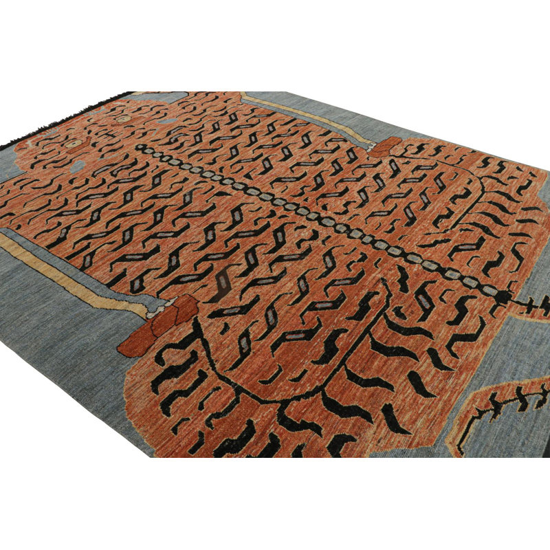 Burano Hand Knotted Wool Animal Print Area Rug, Rectangle 8' x 10'