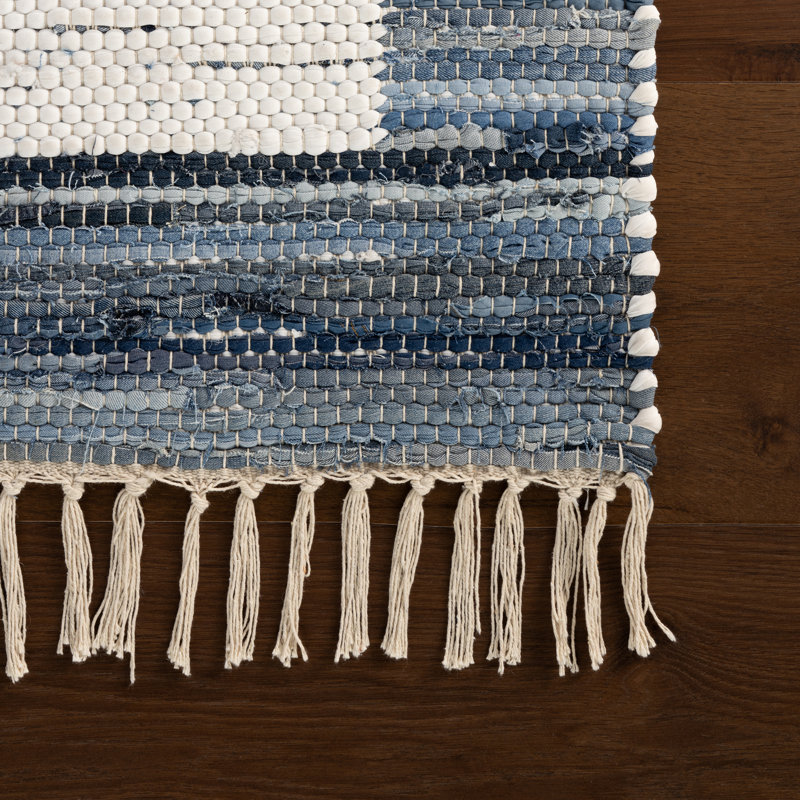 Dymera Denim Bohemian Bordered Rug, Rectangle 2' x 3'