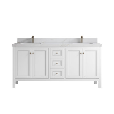 Nashville X P 22 po Meuble-lavabo double en D blanc