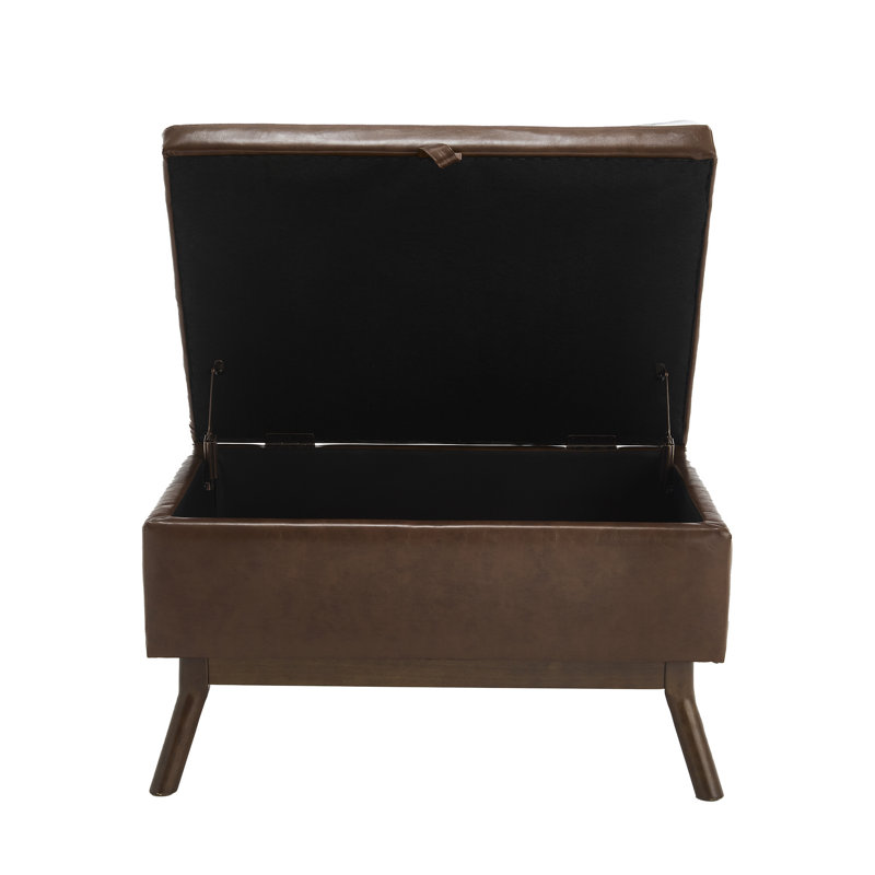 Storage Coffee Table,Ottoman, Brown PU