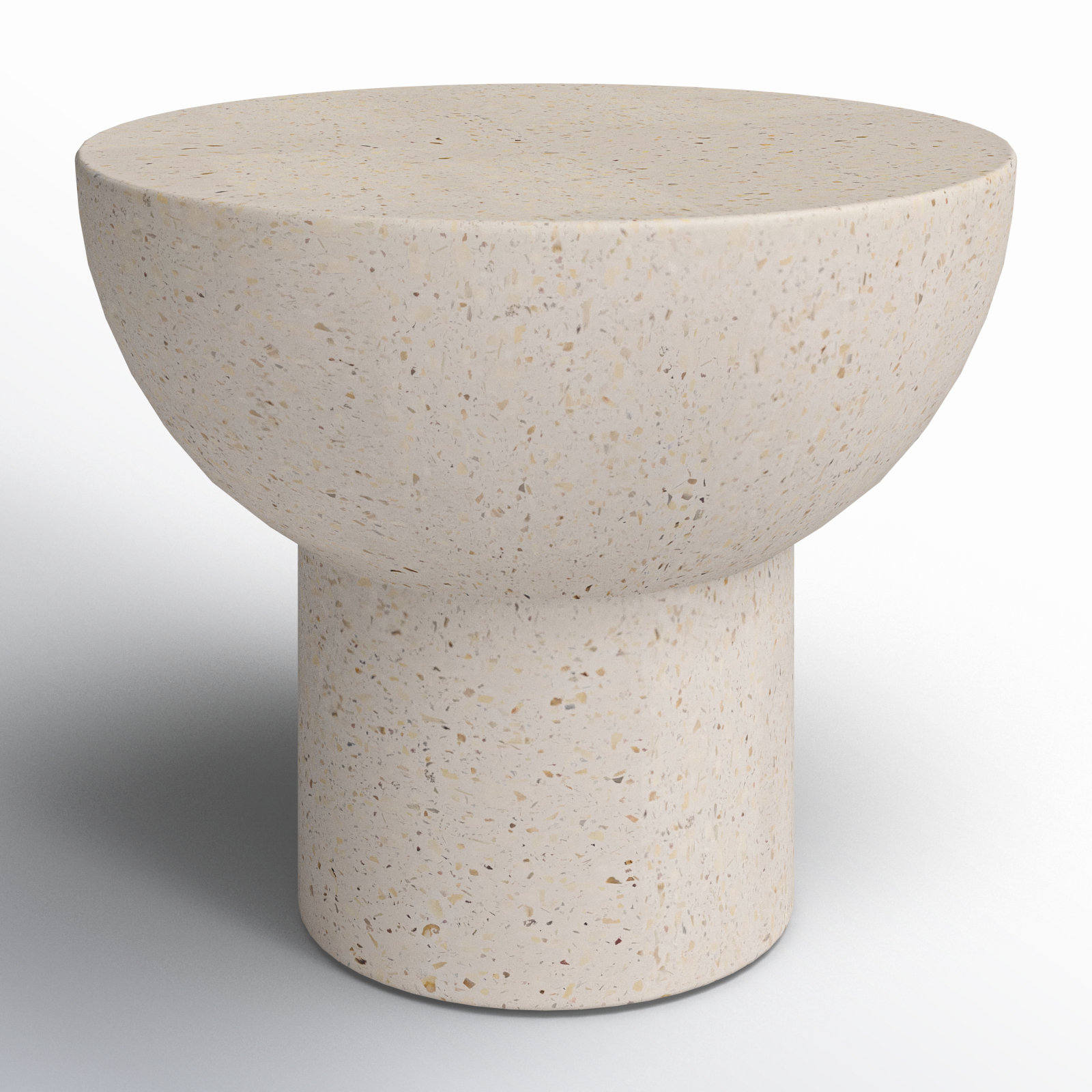 Fate - Modern Concrete End Table, White