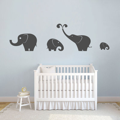 Ensemble de 4 décalcomanies murales éléphant