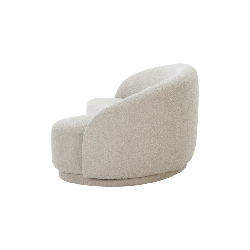 82.25" Round Arm Curved Loveseat, Maya Gray Boucle