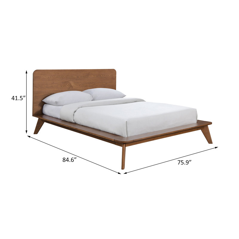 E.King Bed, Walnut, King