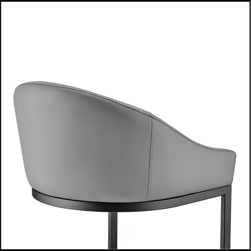 Ambrie en métal avec similicuir, Tabouret de comptoir (siège d'une hauteur de 24 p