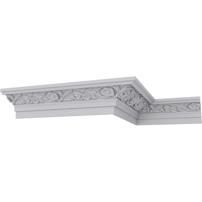 Medway 94.5" White Polyurethane Decorative Crown Moulding