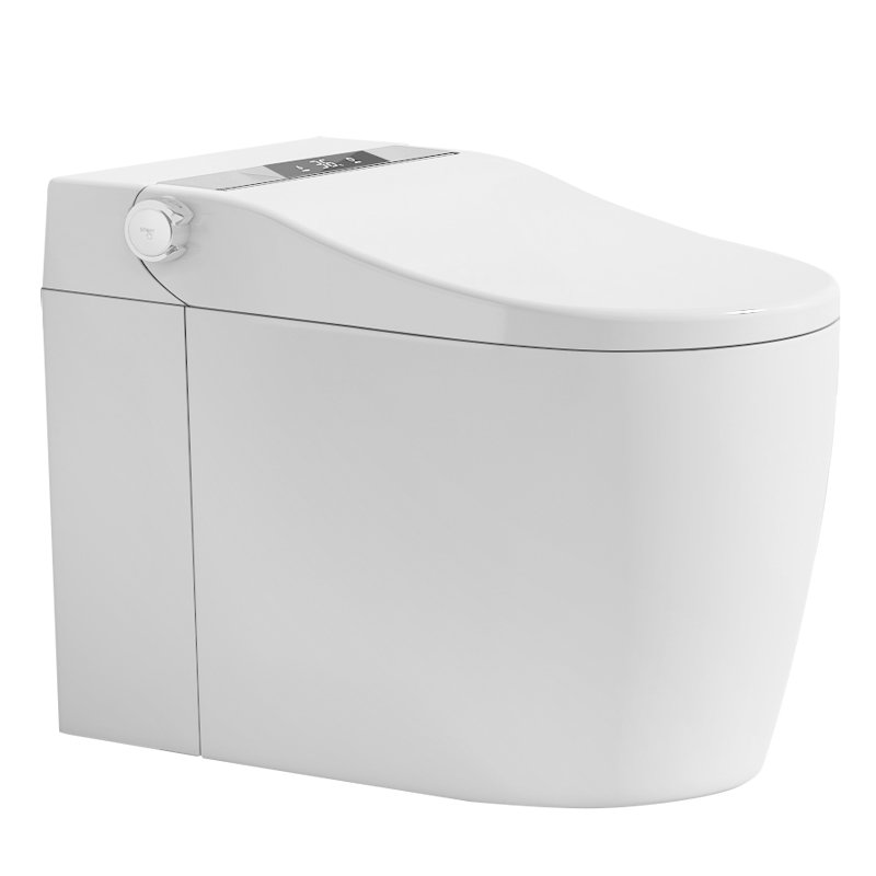 Toilette intelligente avec affichage à DEL, ouverture et fermeture automatiques, siège chauffant, eau chaude, télécommande, hauteur Ada
