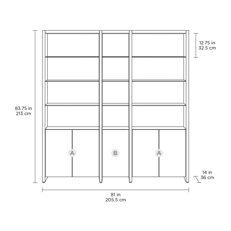 Linea™ Bookcase, Charcoal Stained Ash