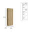 Armoire multi-rangement H 71 po, deux portes, cinq tablettes internes, chêne clair / noir