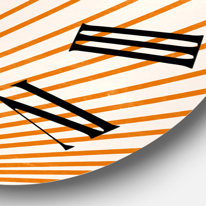 Orange Sun Print III - horloge murale moderne, Grand