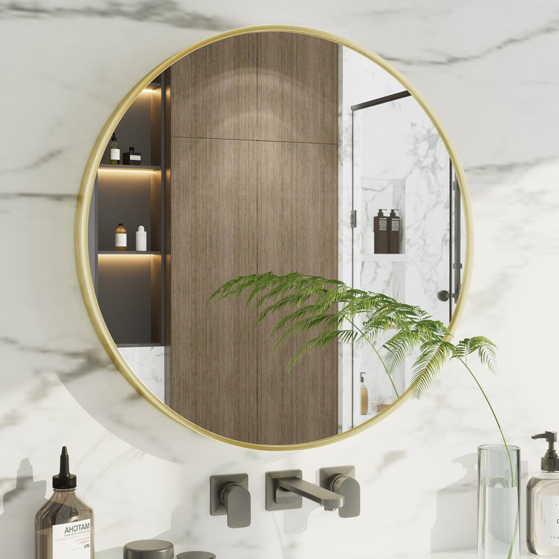 Miroir de salle de bain Molly Easy, Doré, 20 po x 20 po