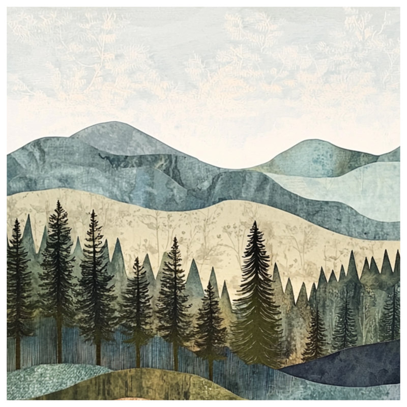 Layered Mountain Landscape Blankets, 50in W x 60in H