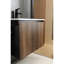 Meuble-lavabo mural de 24 po avec rangement flottant et porte-serviettes noir, base solide, charnières à fermeture en douceur, lavabo en céramique à un trou, design contemporain, grand