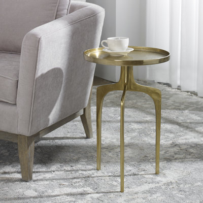 Leslie Cast Aluminum Tray Top End Table