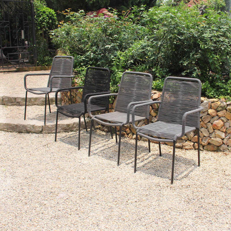 Chaise de patio empilable Palaio , gris