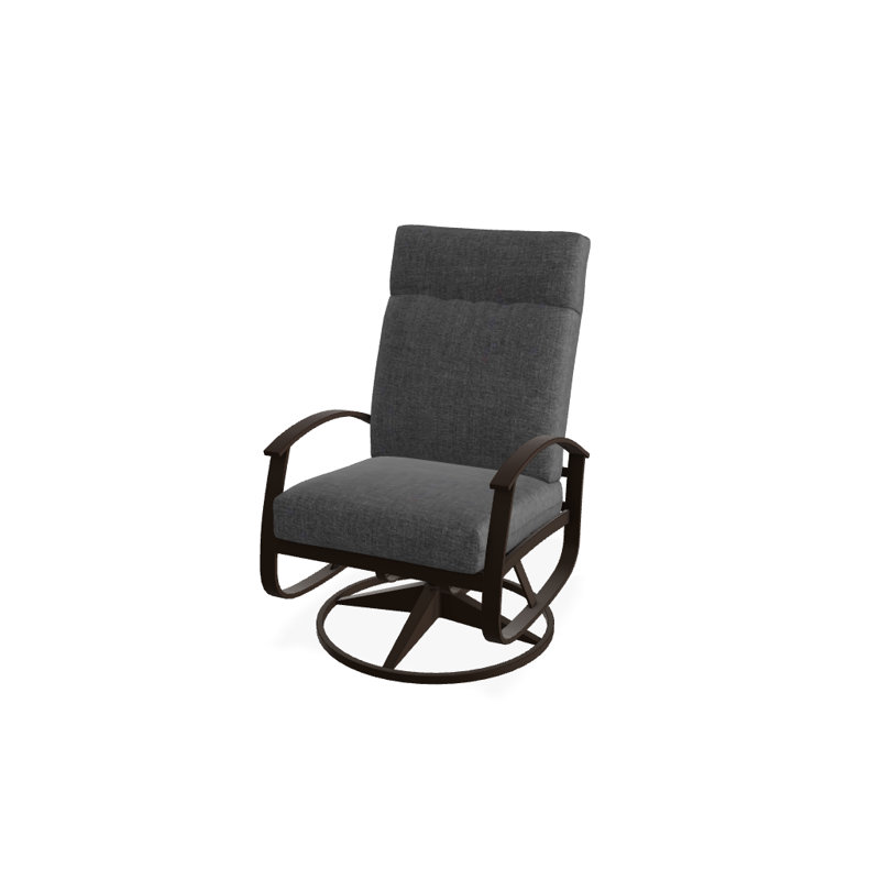 Chaise de patio pivotante avec coussins Askar, Tissage uni ardoise coulée Sunbrella®, Kona P10, Kona texturé