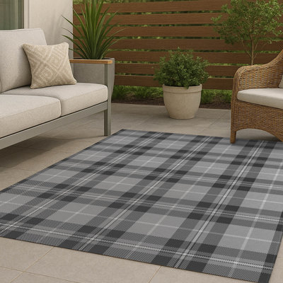 Tapis d'extérieur antidérapant Tartan Block