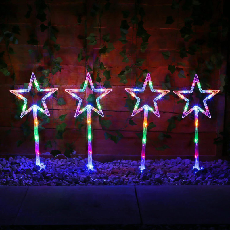 Set of 4 Snowflake Garden Stake