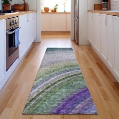 Premium Machine Washable Cerrito AMF584 Teal Rug