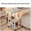 Petite table de lit en forme de C avec roulettes et étagères de rangement, bureau mobile pour ordinateur portable au lit ou au lit, pour canapé ou chambre à coucher-2015754324-2015754327