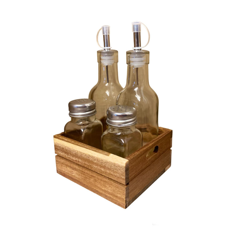 Glass Condiment Set