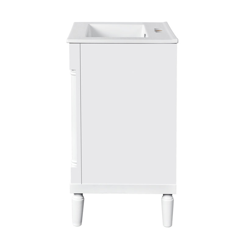 De meuble-lavabo moderne "- lavabo simple avec lavabo supérieur et armoire de rangement à 2 niveaux, grandes tablettes pour l'organisation