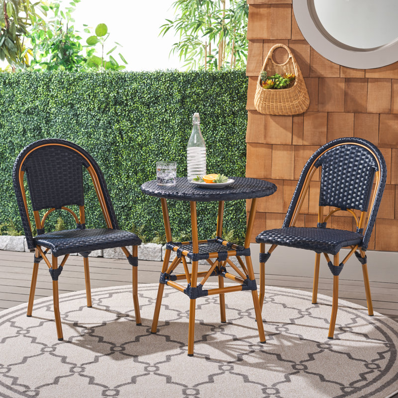 Ensemble bistro 23,75 po Adreian, Brun, Bleu marine