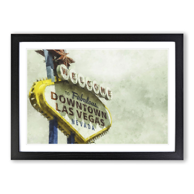 Las Vegas Sign Vol.1 - Picture Frame Painting, Black Framed, 48cm H x 65cm W x 2cm D