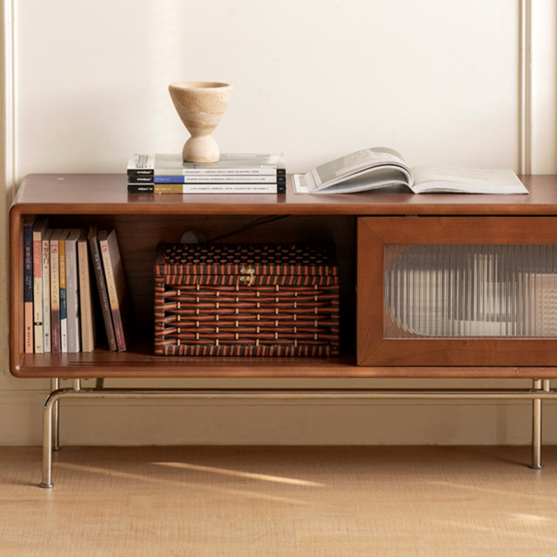 Meuble télé en bois de cerisier rétro, H 20,87 po x L 78,74 po x l 15,75 po