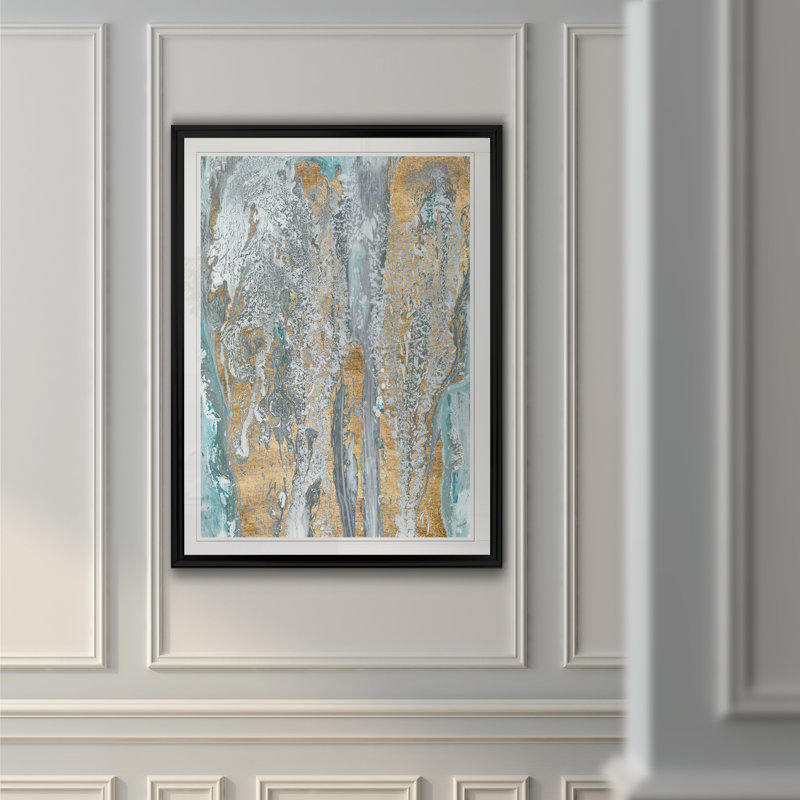 Fjords I - reproduction sur toile, H 22,5 po x l 30,5 po x P 1,5 po, Cadre noir