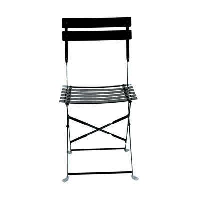 Elegant Black 32" Folding Outdoor Chair Set with Space-Saving Design