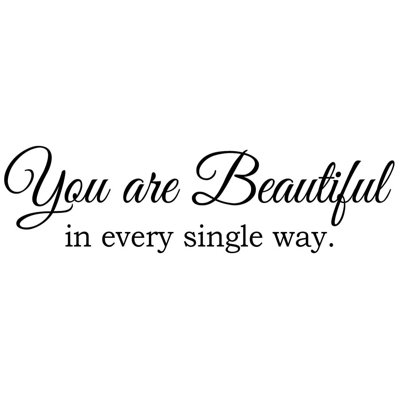 You Are Beautiful in Every Single Way Motivational Quote Vinyl Lettering Wall Decal -  Winston Porter, CBCC09DE6EE748ED8B9962D88D0DC194