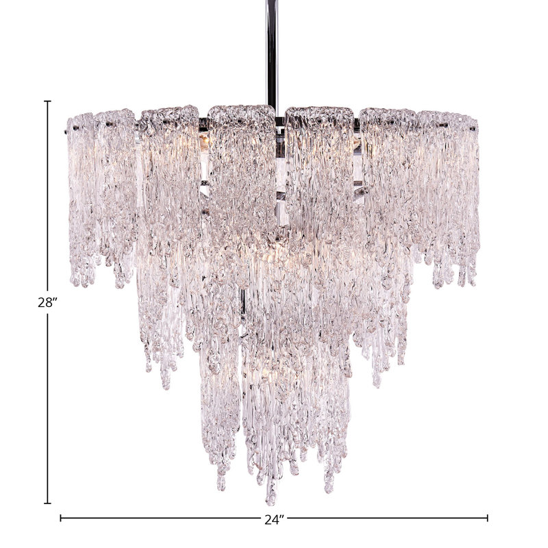 Gisel 10 LT Polished Chrome Tiered Chandelier Kalco