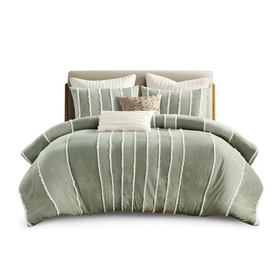 3 Piece Bedroom In Full/Queen - Cotton With Stripes And Contrasting Trim Bohemian Bedding 100%