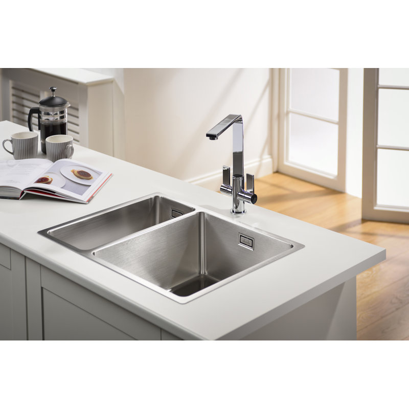 Abode Designs 440mm W Double Bowl Stainless Steel Undermount Kitchen Sink 0