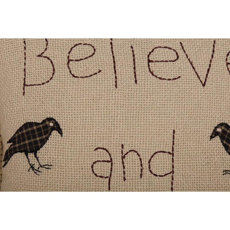 Kettle Grove Embroidered Cotton Reversible Throw Pillow, 12"W x 12"L