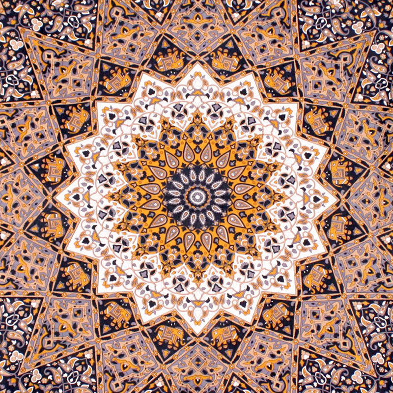 Tapisserie mandala étoile foncée en coton